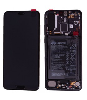 Pantalla completa con marco y batería para Huawei P20 Pro negra original(Service Pack)