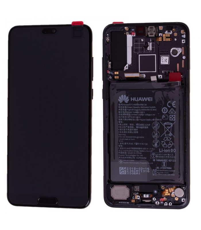 Pantalla completa con marco y batería para Huawei P20 Pro negra original(Service Pack)