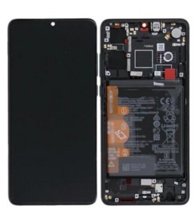 Pantalla completa con marco para Huawei P30 negra original Service Pack 02354HLT