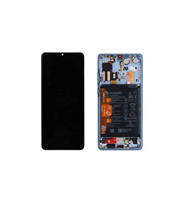 Pantalla completa con marco y batería para Huawei P30 Pro azul original(Service Pack)