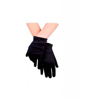 Guantes cortos de color negro y talla única. Válidos para la mayoría de adolescentes y adultos.