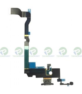 Flex con conector de carga,datos y accesorios lightning blancoplata y micrófono para iPhone XS MAX A2101