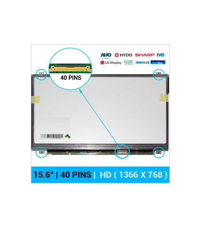 Pantalla de LCD 15.6 pulgadas 40 pin con conector en derecho