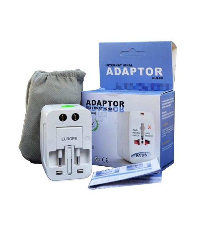 Adaptador internacional todo en uno con enchufes y enchufes universales