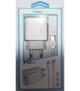 PD CARGADOR CONECTOR TYPE-C CON CABLE TYPE-C TO LIGHTNING 18W BLANCO