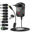 12WATTS -universal-de-ac-dc-3v-45v-5v-6v-75v-9v-12v-con-8pcs-adaptador-de-punta-de-dc-y-ranura-usb 1000mah
