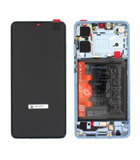 Pantalla completa con marco  para Huawei P30 azul claro breathing crystal original Service Pack  - 02354HMF